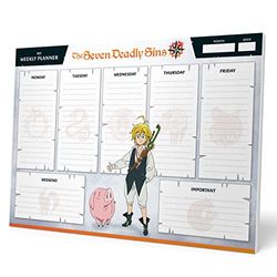 Grupo Erik: Planning da Tavolo A4 The Seven Deadly Sins, Planner settimanale 54 fogli a strappo, 21 x 29,7 cm, Agenda Organizer, To Do List Planner, Planner settimanale da scrivania