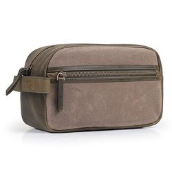 Londo Bolso de Aseo, Viaje en Cuero Genuino, para cosméticos, afeitarse los artículos, Dopp Kits, Unisex