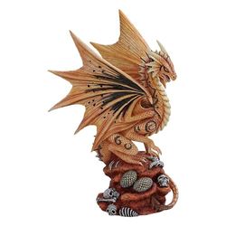 Pacific Giftware Anne Stokes Age of Dragons pustynia smok na głowie czaszki skała dom blat dekoracyjna figurka z żywicy
