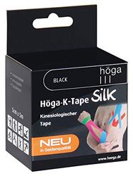 Höga-K-Tape-Silk Ruban adhésif de qualité soie Noir 5 cm x 5 m