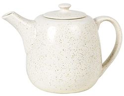 Broste Copenhagen Nordic Vanilla 14533409 Théière en grès couleur crème mouchetée 1,3 l, dimensions : 25 x 13 x 18 cm