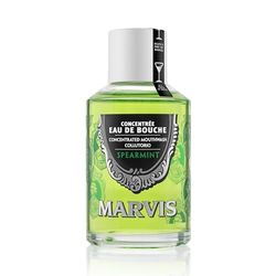 Marvis Enjuague bucal concentrado menta verde, 120 ml, colutorio sin alcohol para un aliento fresco, reduce la acumulación de placa y cuida las encías