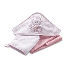 Italbaby Suszarka z kapturem frotte 75 x 75 cm - różowa - 350 g