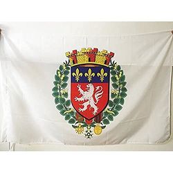 AZ FLAG Bandiera Città di LIONE 150x90cm - Bandiera di Lyon - RODANO 90 x 150 cm Foro per Asta