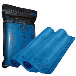 FROGG TOGGS Unisex Chilly Pad Toalla de refrigeración Multi Pack, Azul, Paquete de 2, 33 x 13 Pulgadas