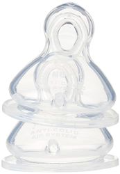 NUK First Choice+ Baby Bottle Teat, 6-18 Months, Silicone with Medium Feed Hole, Anti-Colic, 2 Count
