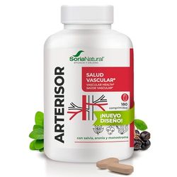 Soria Natural Arterisor - Salud Cardiovascular y Sistema Circulatorio - Con Salvia, Aronia y Alga Monostroma - Bote con 180 comprimidos