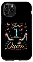 Carcasa para iPhone 11 Pro El 1 de junio Nació una reina el 1 de junio Cumpleaños Mujeres Niñas