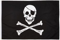 Norma de Calidad Bandera Pirata Regular Bandera de poliéster, Tela, 4 by 6'