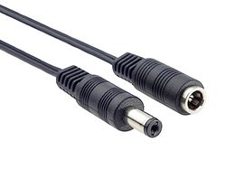PremiumCord Cavo Prolunga per Collegamento Alimentazione 5,5/2,1 mm, Corrente Massima 2A, AWG20, Colore Nero, Lunghezza 10 m