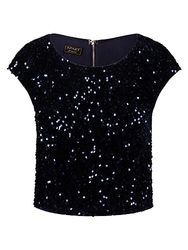 APART Fashion Women's Sequin top, Navy, 16