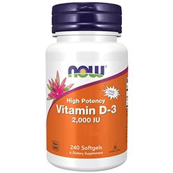 Now Foods, Vitamin D3 Depot, 2000 IU, Colecalciferolo, Altamente Dosato, 240 Softgels, Testato in Laboratorio, Senza Soia, Senza Glutine, non OGM