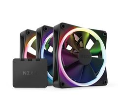 NZXT F120 RGB Fans - RF-R12TF-B1 - Advanced Lighting Customization - Whisper Quiet Cooling - Triple (Fan & Controller INCLUDED) - 120mm Fan - Black