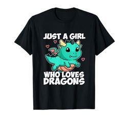 Just A Girl Who Loves Dragons Drago Carino Costume Regalo Maglietta