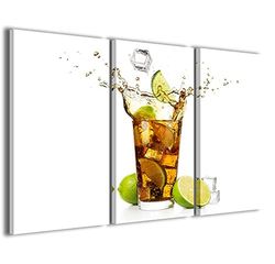 Stampe su Tela Cuadro Drink 031 - Lienzo moderno de 3 paneles ya enmarcados, listo para colgar, 90 x 60 cm