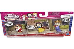 Disney Princess Comics Muñecas, Blancanieves Historia Moments Número 1 Deseo con Malvada Reina y Gruñón, 3 Figuras de Juguete coleccionista y Tira de cómics