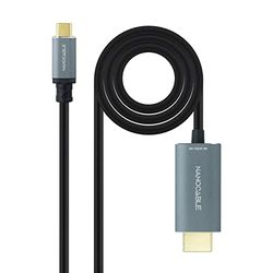USB-C stekker naar HDMI-stekker converterkabel maakt een resolutie van 8K bij 60 Hz met een lengte van 1,8 meter mogelijk, ideaal voor het aansluiten van apparaten met USB-C-uitgang op displays met