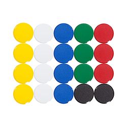MAUL, Maulpro, magneti rotondi di qualità per lavagna bianca, 20 mm, 0,3 kg (confezione da 20) Assorted Colours