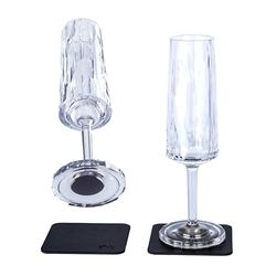 silwy® HIGH-TECH bicchieri magnetici in plastica con cuscinetti in gel nano in metallo - bicchieri da campeggio antiscivolo, accessori per barche e yacht (spumante // 0,15 l // set di 2)