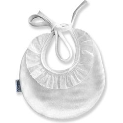 BABIDU Unisex baby slabbetje, wit, Runde 1