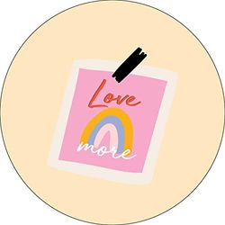 Bonateks, Round Digital Printed Mouse Pad, Non-Slip Base, for Office and Home, Diameter:22cm