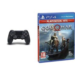 Sony PlayStation DualShock 4 Controller - Black + God Of War Playstation Hits (PS4)