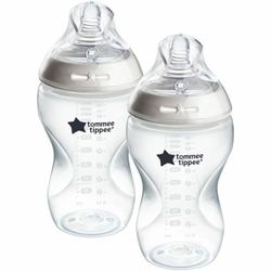 Tommee Tippee babyflessen, Natural Start anti-koliek fles, 340 ml, speen die de vorm van de borst imiteert voor een natuurlijke grip, 2 stuks