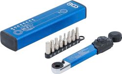 BGS 74295 | Torque Wrench | Internal Hexagon 6.3 mm (1/4") | 2 - 10 Nm | with Bit Set | 9 pcs.
