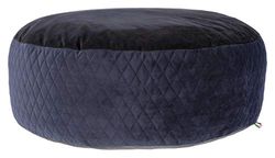 Kerbl Maxi-Pet 80391 Pouf pour Chaise Longue Noir/Bleu Diamètre 80 x 25 cm