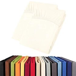 aqua-textil Viana Topper Sheet 90 x 200-100 x 200 cm White Cotton Fitted Sheet Jersey Fitted Sheet