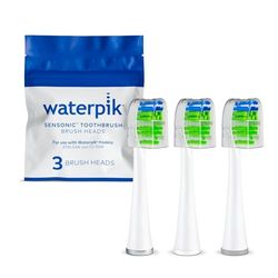 Waterpik Testine di Ricambio Contour per Spazzolino Elettrico Sonico, 3 Pezzi, Bianco, STWB-3WW-B