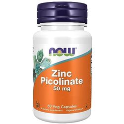 Now Foods, Zinc Picolinate, 50mg, Hautement Dosé, 1 Capsule tous les 2 Jours, 60 Capsules végétaliennes, Testé en Laboratoire, Sans Gluten, Sans Soja, Sans OGM, Végétarien