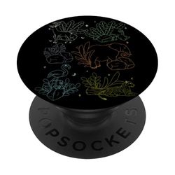 Jungle Art Niños Animales De La Selva Elefante Tigre Guepardo PopSockets PopGrip Adhesivo