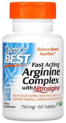 Doctor's Best - Fast Acting Arginine Complex with Nitrosigine | Support for Blood Flow and Performance - 60 Tablets