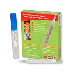 Klinische thermometer van glas, kwikvrij, nauwkeurig, gecertificeerd – doos met 12 stuks