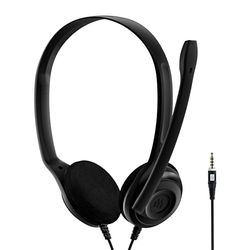 EPOS PC5 Chat auriculares com fio para PC - capacetes leves On-Ear, microfone com cancelamento de ruído, jack de 3,5 mm para compatibilidade universal, som conforto prolongado, para escritório e