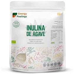 Energy Feelings Inulina en Polvo BIO de Agave, Inulina Pura Vegetal Prebiótico, Fibra Dietética, Sin Azúcar, Sin Gluten, Vegana, 500g