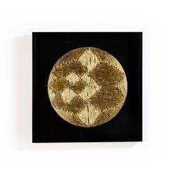 CUADRO 90X5X90 Madera/PAPEL DORADO