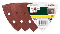 Bosch 2607019500 - Pacote de 25 lixas para lixadeiras Delta (93 mm, grão 60, 120, 240)