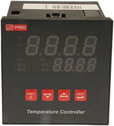 RS PRO PID Temperatuurregelaar, tafelmontage, 3 x halfgeleiderrelais uitgang/weerstandsthermometer, thermokoppel met