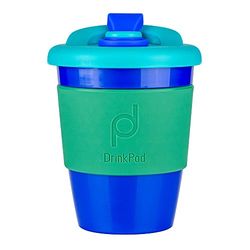 Pioneer DrinkPod - Tazza da viaggio in plastica, riutilizzabile, senza BPA, 340 ml, colore: Blu oceano