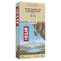 Clif Bars - Energy Bar / Nutritional Protein Bar - White Chocolate Macadamia Nut - Source of Plant Based Protein - 12 x 68 g