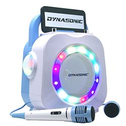 DYNASONIC Karaoke met microfoon, origineel geschenk voor kinderen en meisjes, spreker, speelgoed meisjes 4-13 jaar (Blue)