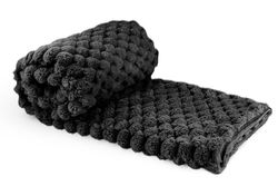 Emma Barclay Lush Luxurious Fluffy Faux Rabbit Fur Throw Blanket (Black, 55x71 (140x180cm))