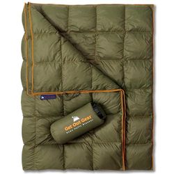 Get Out Gear Donzen campingdeken, lichtgewicht opvouwbare 302 cm3/kg vulkracht donsdeken, compact waterdicht en warm rugzak-dekbed voor camping, wandelen, reizen of hangmat