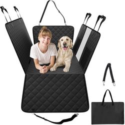 VEVOR Estensione per Sedile Posteriore per Cani, Amaca per Cani Coprisedile per Cani con Fondo Rigido Sedile Posteriore 1310 x 630 mm, 158,7 kg, con Finestra a Rete e Tasca Portaoggetti per Auto, SUV