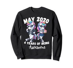 Mayo 2020 4 años de ser impresionante 4º cumpleaños Divertido Sudadera