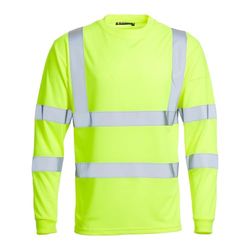Blackrock T-shirt à manches longues Hi-Vis, haut de travail jaune à haute visibilité, pour e, vêtements de travail EPI utilitaires et de sécurité, certifié EN20471 Classe 3, taille L