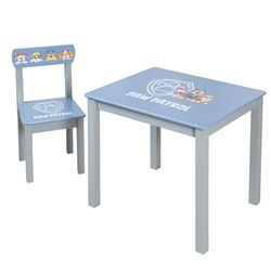 roba Paw Patrol Kinderzitgroep van Hout - Kinderstoel & Tafel - Kindermeubilair met Personages van de Populaire Animatieserie - Vanaf 18 Maanden - Grijs/Blauw