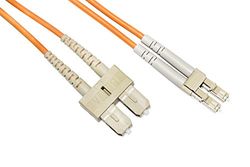 Multimode LSZH Duplex OM2 50/125 Fiber Optic Cable, LC-SC, 2 m